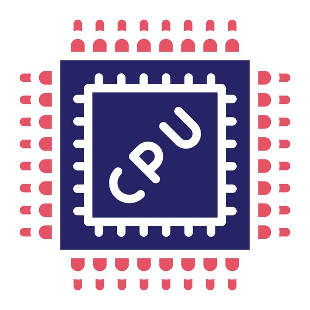 Microprocessor vector icon illustration of Computer and Hardware iconset