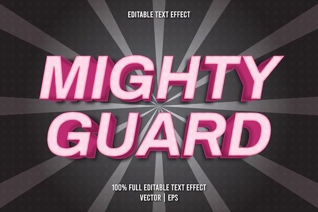 mighty guard editable text effect comic style