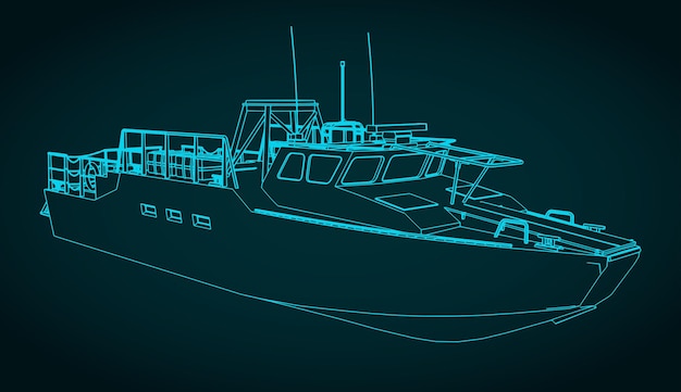 military patrol boat illustration