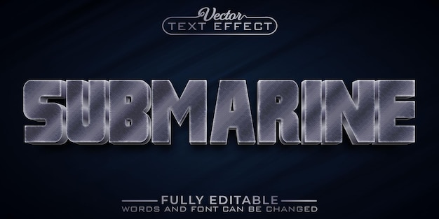 Military Silver Submarine Editable Text Effect Template