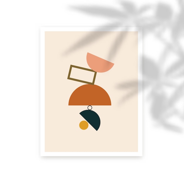 Minimal abstract botanical frame template