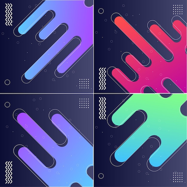 minimal geometric backgrounds pack of 4 with bright and trendy colors