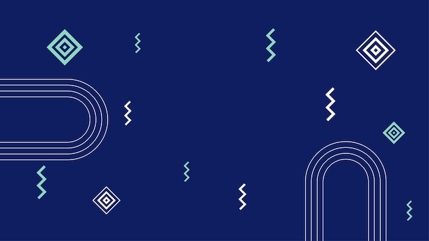 minimal geometric dark blue background with abstract shapes rectangles rhombuses vector illustration