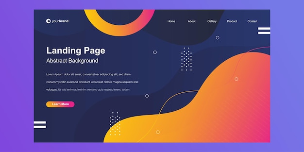 Minimal geometric design. Dynamic shapes composition abstract landing page