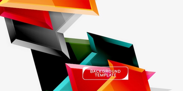 Minimal geometrical triangles with 3d effect abstract background template