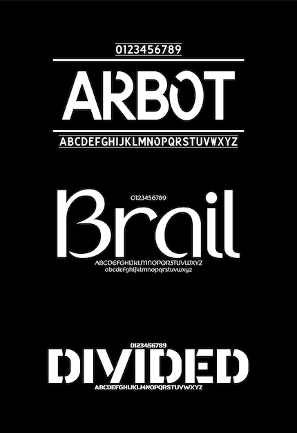 minimal urban set creative vector sans serif display alphabet fonts design pack vector illustration