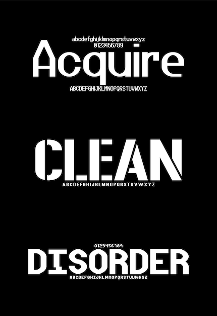 minimal urban set creative vector sans serif display alphabet fonts design pack vector illustration