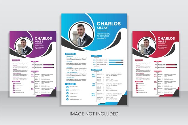 Minimalist Modern cv template for curriculum Free Vector