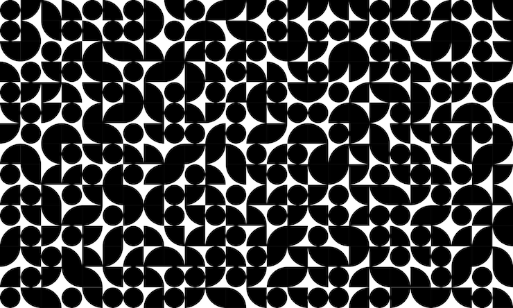 Vektor minimalist trendy bauhaus pattern backgrounds opart retro styled pattern