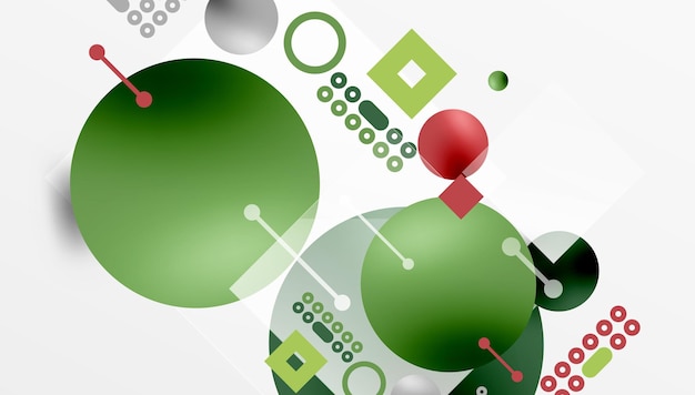 Minimalistic abstract vector design layered geometric shapes circles squares and triangles with soft