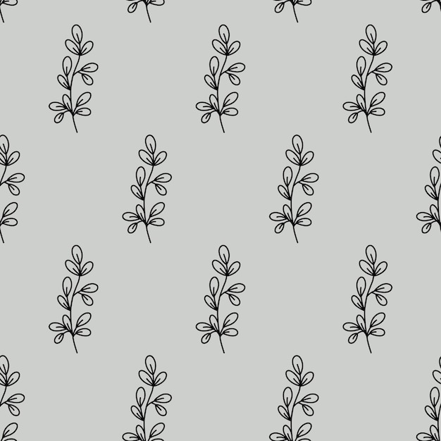 Minimalistic botanical seamless pattern Floral background