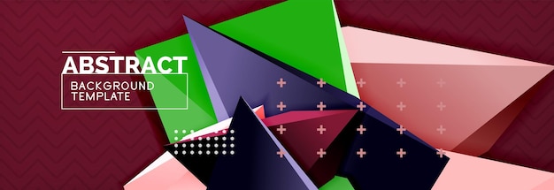 Minimalistisk abstrakt bakgrunnsdesign med 3D-trekantvektor