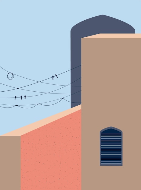 Minimalistisk arkitektur Abstrakte geometriske former trappeoppgang bue botaniske elementer minimalistisk