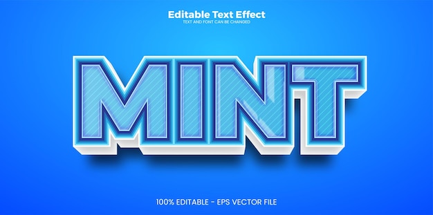 Mint editable text effect in modern trend style