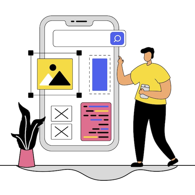 Mobile App Design and Development Illustration
