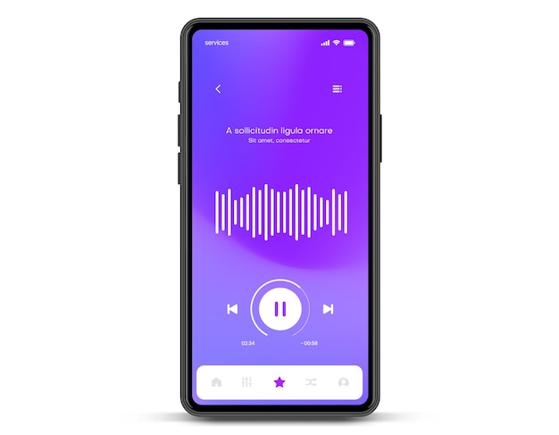 mobile application interface music player sound app ui gui template responsive website wireframes