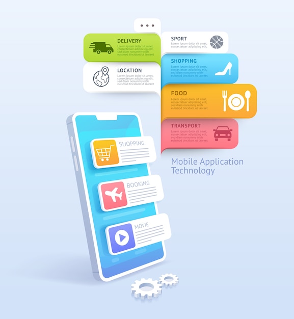 Mobile application technology illustrations