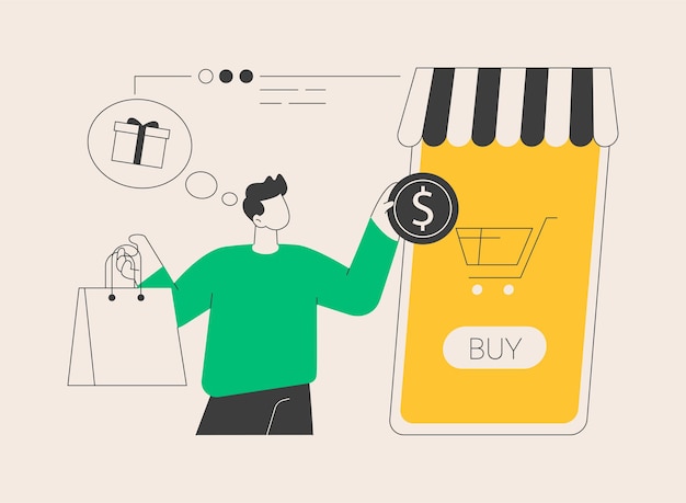 Mobile based marketplace abstract concept vector illustration