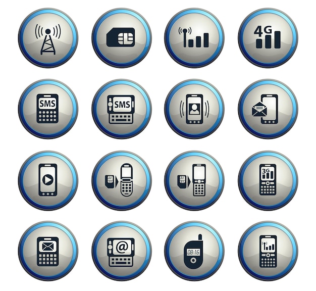 mobile connection web icons for user interface design