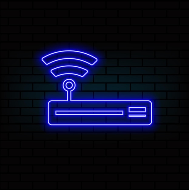 modem neon glow icon Simple thin line outline vector of Technology icons for UI and UX website or mobile application