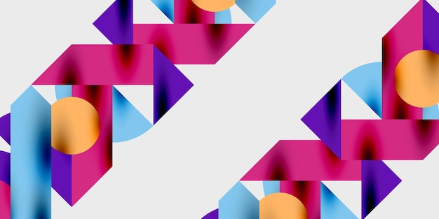 Modern abstract background featuring circles lines and triangles in a dynamic geometric composition Perfect for stylish tech or creativethemed designs