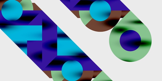 Modern abstract background featuring circles lines and triangles in a dynamic geometric composition Perfect for stylish tech or creativethemed designs
