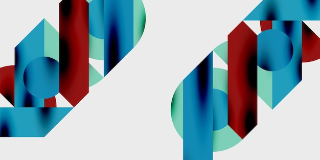 Modern abstract background featuring circles lines and triangles in a dynamic geometric composition Perfect for stylish tech or creativethemed designs
