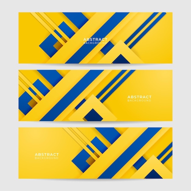 Modern abstract blue yellow orange banner background design Abstract geometric background with lines dots and circle Vector illustration