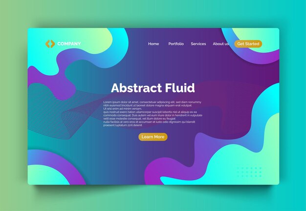 Modern abstract fluid design template concepts for website development vector illustration