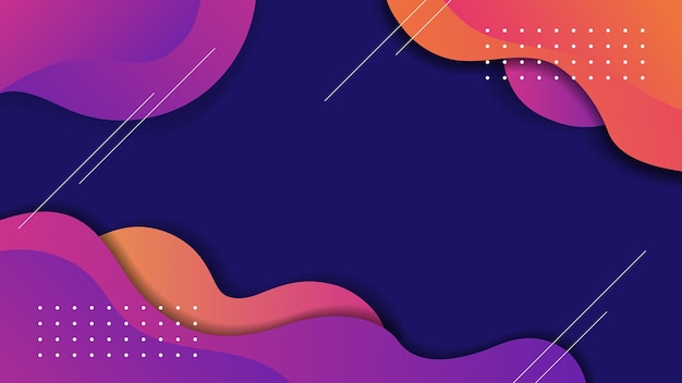 Modern abstract fluid shapes colorful background