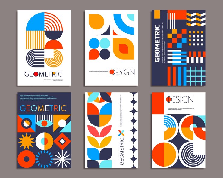 Vektor modern abstract geometric pattern posters set