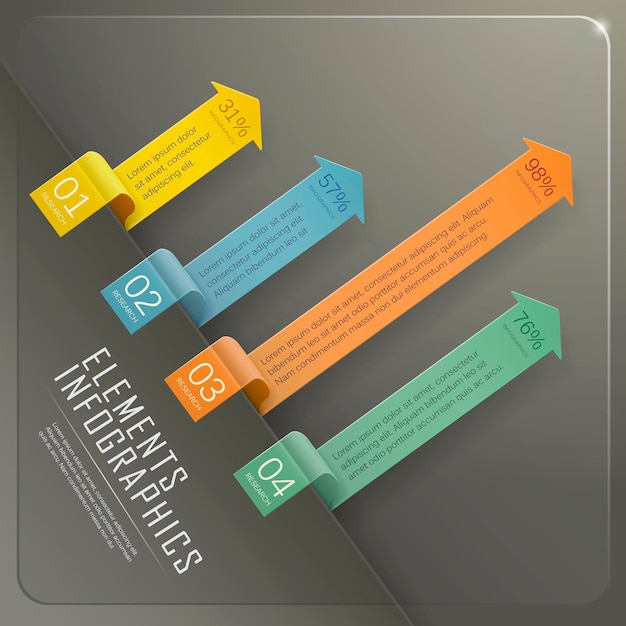 Modern arrow bar chart infographic elements template