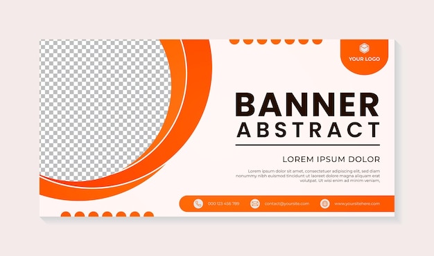 Modern banner design orange circle pattern clean white background