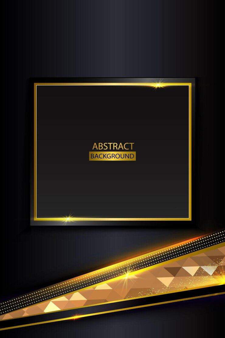 Modern Black With Metalic Trigonal Abstract Background