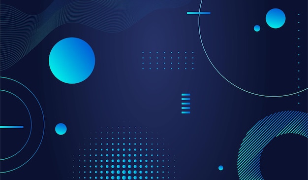 Modern blue abstract background with simple gradient various shapes vector design