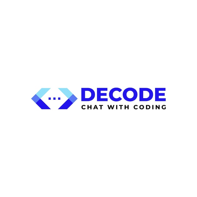 Modern Coding Logo Design DECODE Chat with Coding Concept