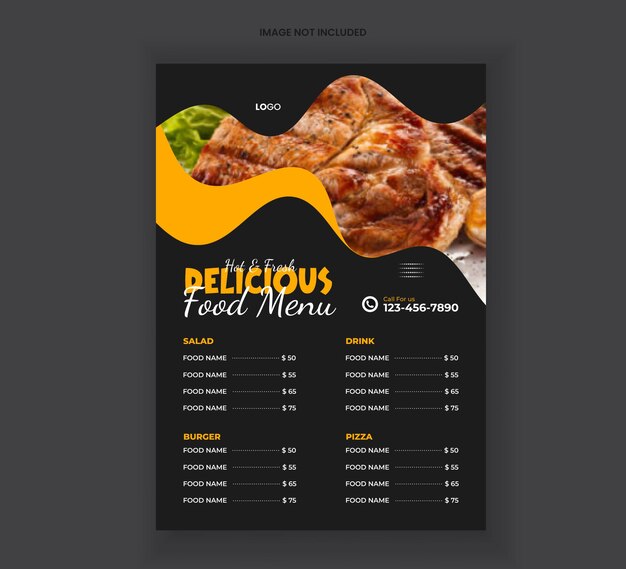 Modern Delicious Food Menu Design Restaurant Food Menu Food Flyer Design