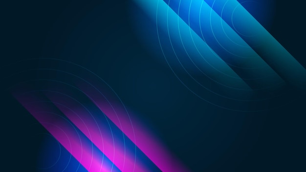 Modern digital business technology blue and purple abstract design background with speed lights lines stripes dots particles mesh and wave data lines