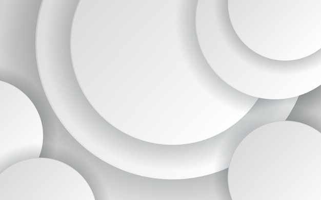 modern dynamic white gray circle shape shadow and light dimension background eps10 vector