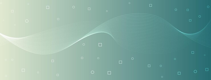 Modern elegant wave lines curve abstract circles squares teal green seafoam green