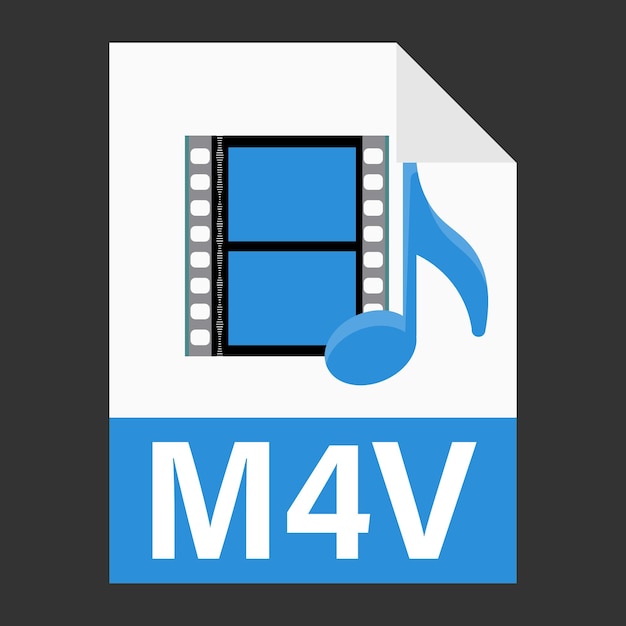 modern flat design of m4v illustration file icon for web