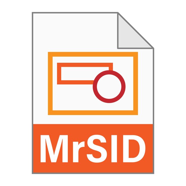 Modern flat design of MrSID file icon for web Simple style
