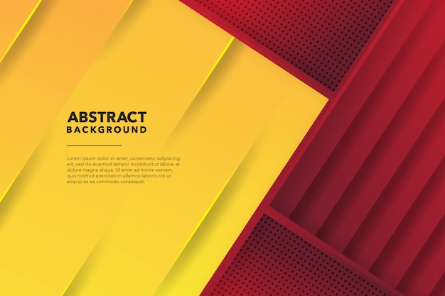 Modern geometric abstract red yellow background