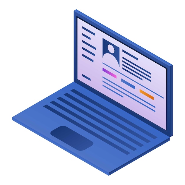 Modern laptop icon Isometric of modern laptop vector icon for web design isolated on white background