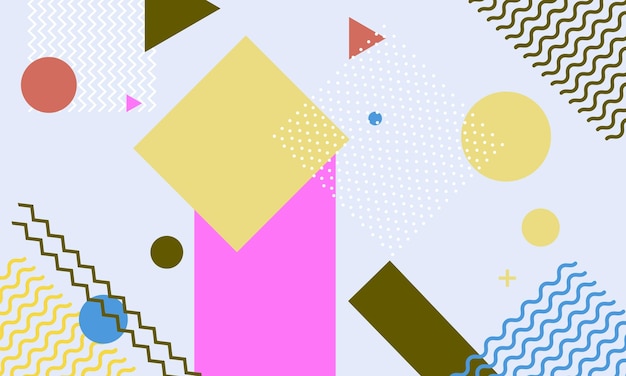 Modern memphis background with minimal memphis style shapes