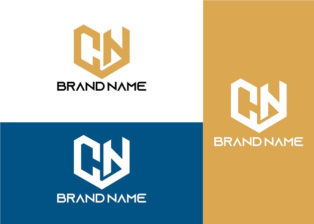 modern monogram initial letter cn logo template