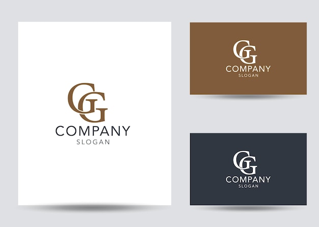 Modern monogram initial letter gg logo design template