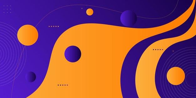 Modern purple and orange geometric business banner design Creative banner design with wave shape