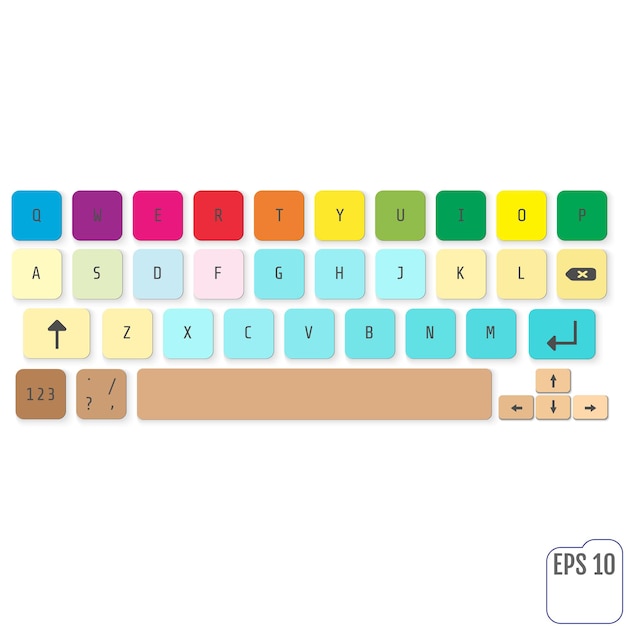modern realistic keyboard for smartphone or tablet pc with alphabet buttons. vector modern keyboard. concept for kids. for your business
