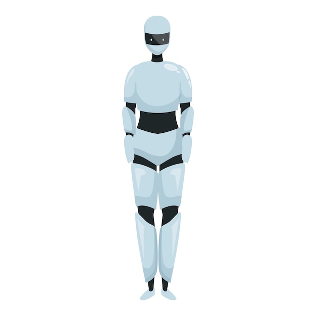 Modern robot standing with limbs equipped with servo motors